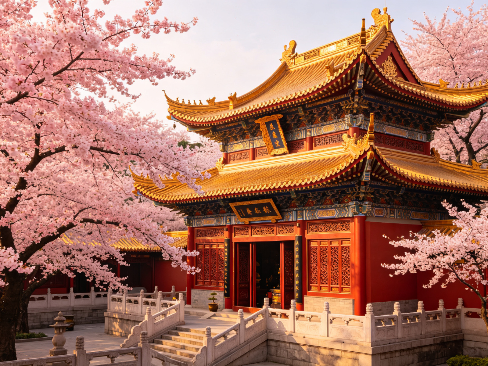 鸡鸣寺与樱花